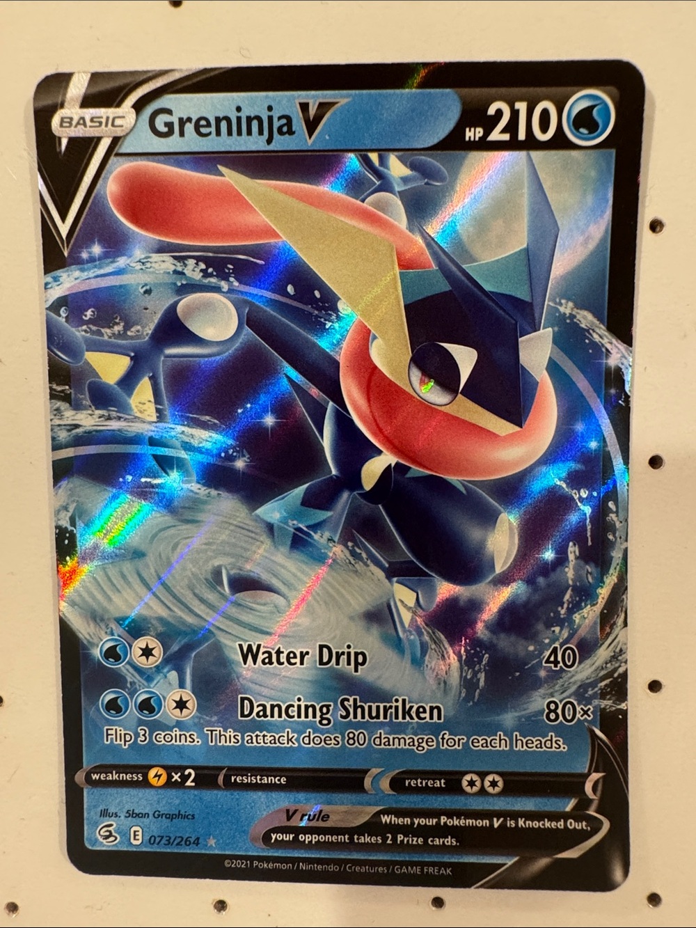 Greninja V Holo Pokémon Trading Card - Blue